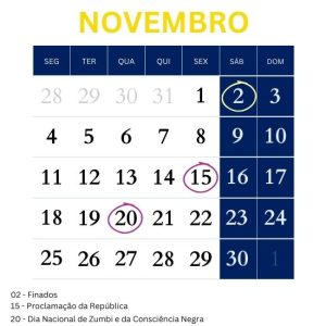 Calendário - Novembro-24 - Feriados