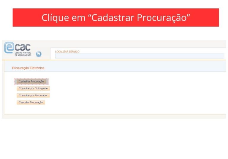 Passo 5 - Cadastro de Procuração Digital no e-CAC - Cadastrar Procuração