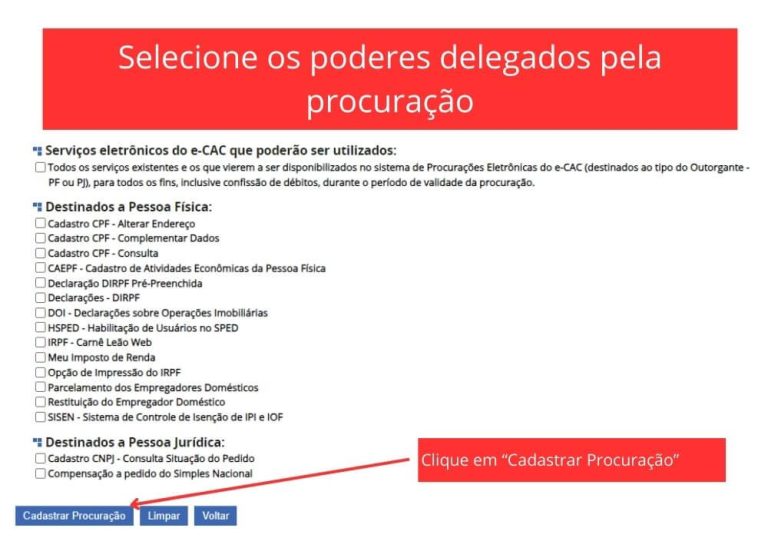 Passo 5 - Solicitação de Procuração Digital no site da Receita Federal
