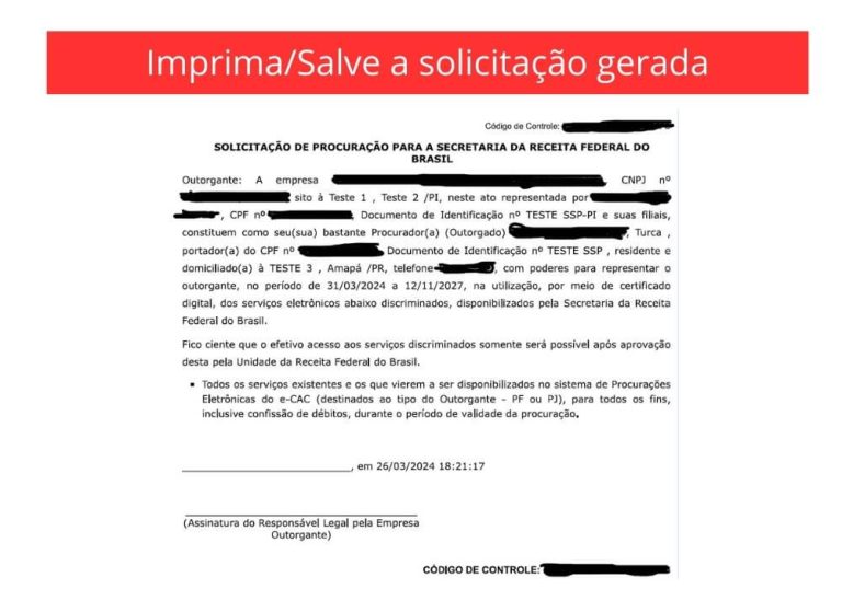 Passo 2 - Solicitação de Procuração Digital no site da Receita Federal