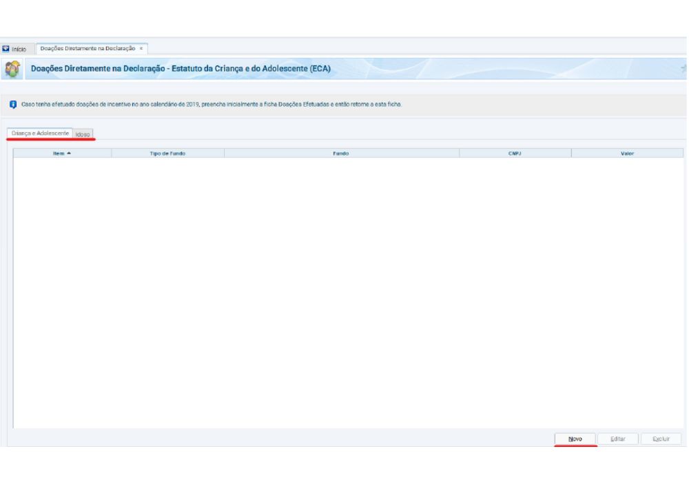 Doação IRPF - Direto na DIRPF - Passo 2